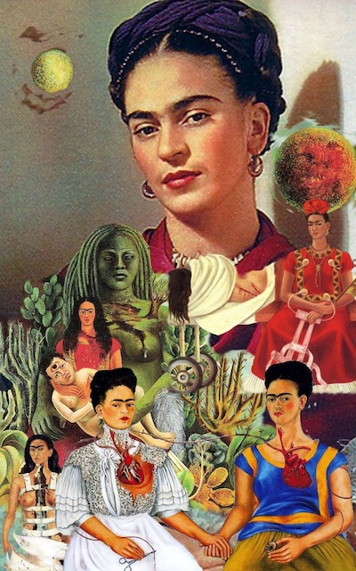 Frida-Kahlo-Frida sous toutes ss formes peinture colorée-Atlaneastro