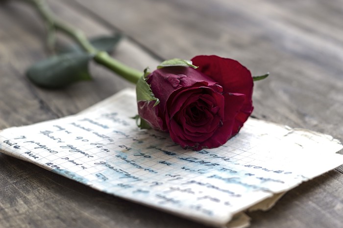 une rose rouge sur une lettre d'amour harmonieux Part.1-Atlaneastro