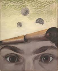Max Ernst peinture 2 yeux un parchemin roulé en gus-ise de visage Part.1-Atlaneastro