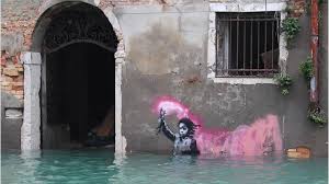 Venise une oeuvre de Bansky l'eau monte urgence Part.2-Atlaneastro