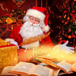 père Noël cadeaux livres et poudre d'étoile-Atlaneastro