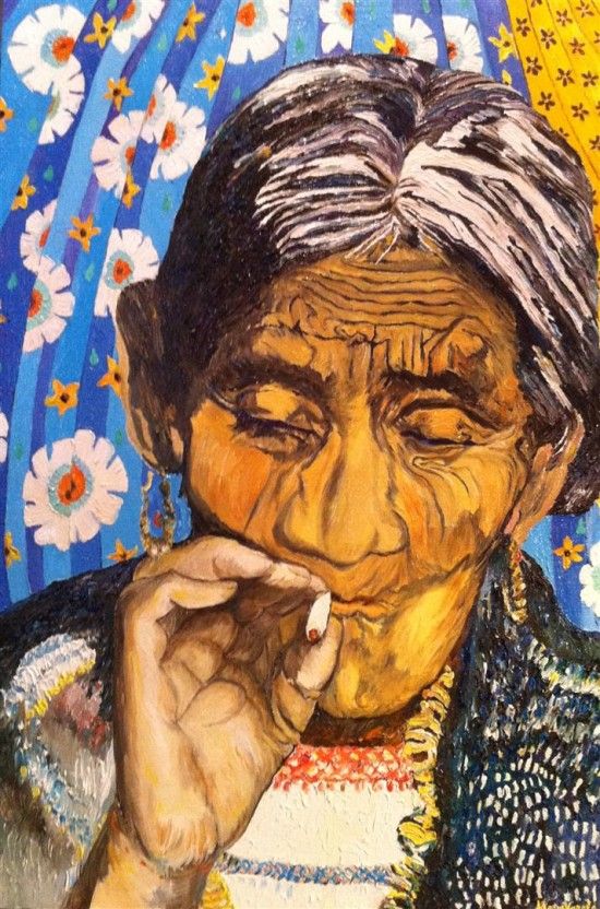 indienne peinture de Maria Sabina fumant Part.3-Atlaneastro